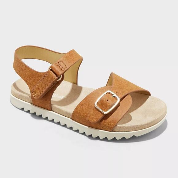 Cat & Jack Other - Toddler Girls' Shaelyn Footbed Hook and Loop Sandals Cognac Cat & Jack Size 7